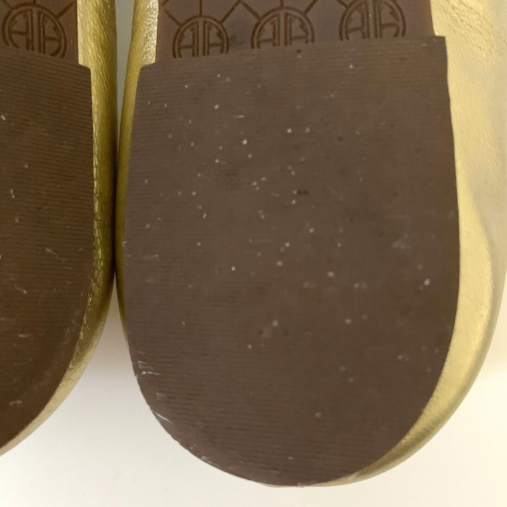 Lilly Pulitzer Lion Knock Knock Leather Ballet Flats‎ Shoes Gold Metallic 6 - Picture 7 of 9